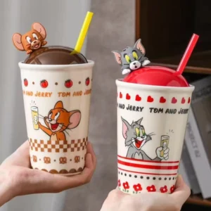 AA0579 VASO CERAMICA CON SORBETE GATO Y RATON