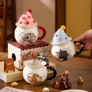 AA0991 TAZA CERAMICA CON GORRO GATO Y RATON