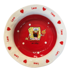 AA0586 PLATO HONDO 20 CM ROJO CON CORAZON