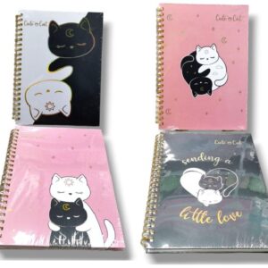 CUADERNO TAPA DURA HOJAS RAYADAS GATO X1U SURT. [BXQA4-3]
