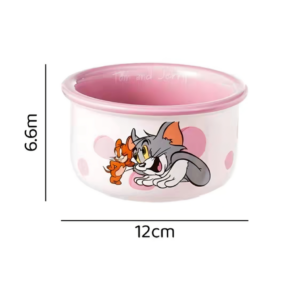 AA1038 BOWL CERAMICA 4.5" GATO Y RATON ROSA