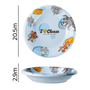 AA1044 PLATO CERAMICA 8" GATO Y RATON CELESTE