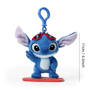 LLAVERO STICH AZUL CON TABLA DE SURF