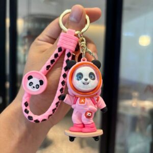 LLAVERO REFORZADO DE PANDA CON SKATEPOARD X1 SURTIDO [0772]-rosa