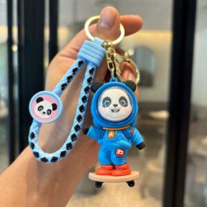 LLAVERO REFORZADO DE PANDA CON SKATEPOARD X1 SURTIDO [0772]celeste