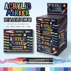 MARCADOR ACRILICO DE DOBLE PUNTA 8PCS X1 CS-H912-8