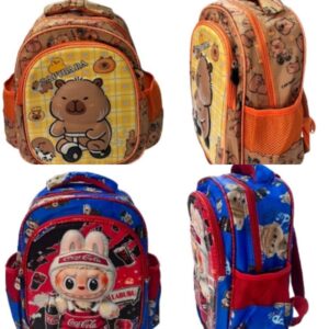 FINAL FINAL! MOCHILA C/RELIEVE 12 PULGADAS 2 CIERRE LABUBU/CAPYBARA. 0011 [X-1221]