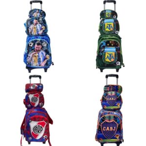 FINAL! CONJUNTO MOCHILA C/RELIEVE 16 PULGADAS 3 CIERRE CON CARRITO SURT. 0042 [X-164]