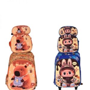 FINAL FINAL! CONJUNTO MOCHILA C/RELIEVE 16 PULGADAS 3 CIERRE SIN CARRITO LABUBU/CAPYBARA 0042 [X-164]