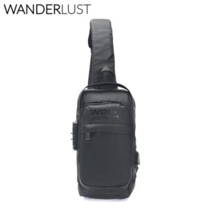 MD39540 - MORRAL SLING CON CERRADURA Y USB TELA IMPERMEABLE 32 X 18 X 10 CM BOLSILLO HORIZONTAL