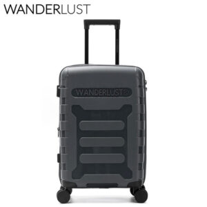 MD41556 - CARRY ON WANDERLUST TRUNK HARD PP GRIS OSCURO 20" DOBLE RUEDA CON EXPANSION Y CERRADURA DE COMBINACION CON DETALLES EN NEGRO