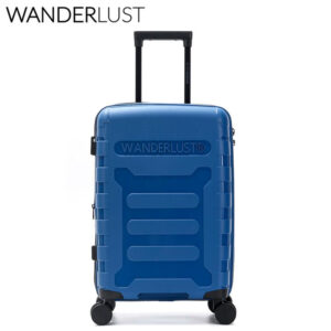 MD41558 - CARRY ON WANDERLUST TRUNK HARD PP AZUL 20" DOBLE RUEDA CON EXPANSION Y CERRADURA DE COMBINACION CON DETALLES EN NEGRO