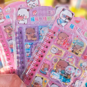 PK2504079 - LIBRETA TAPA RELIEVE + STICKERS 9 X 14 CM.