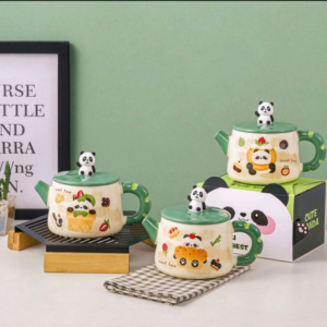 AA0655 TAZA CERAMICA PANDA FORMA TETERA