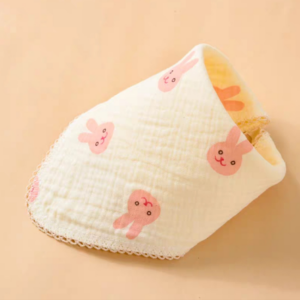 AA0633 BABERO PARA BEBE CONEJITOS ROSAS X10