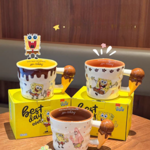 AA0647 TAZA CERAMICA AMARILLO CON HELADO