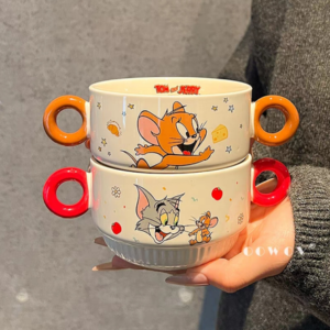AA1002 TAZA CERAMICA CON 2 ASAS GATO Y RATON