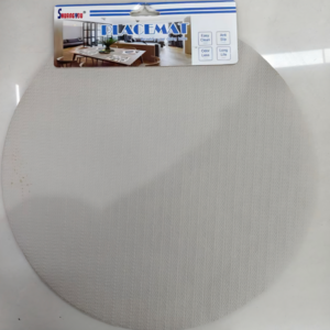 AA120 4 INDIVIDUAL REDONDO PLASTICO FINO COLOR BEIGE-PAQ X 6