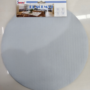 AA120 5 INDIVIDUAL REDONDO PLASTICO FINO COLOR GRIS CLARO-PAQ X 6