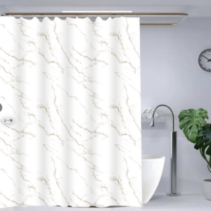 AA3031 CORTINA DE BAÑO PVC MARMAL DORADO