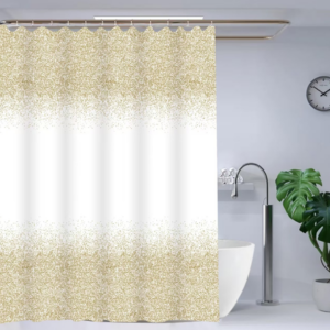 AA3033 CORTINA DE BAÑO PVC PUNTOS DORADOS