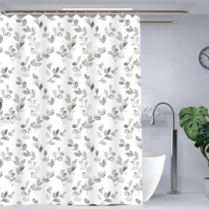 AA3035 CORTINA DE BAÑO PVC HOJAS ESTILO ORIENTA