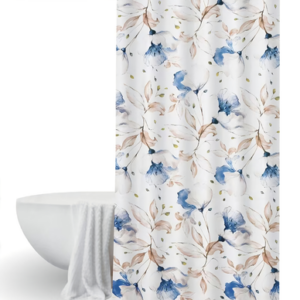 AA3038 CORTINA DE BAÑO TELA TEFLON ANTIHONGO FLORES
