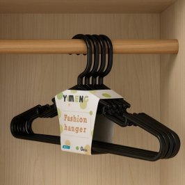 PERCHA X6U NEGRO PVC 4964475