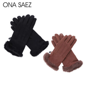 FLOS1560 - GUANTES GAMUZA C/PUÑO PIEL ONA SAEZ