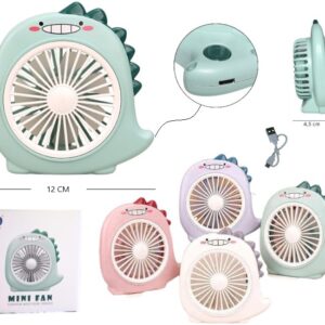 MINI VENTILADOR DINOSAURIO 13 CM ALTURA