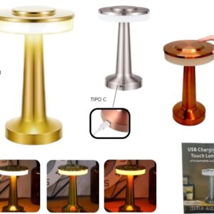 VELADOR TOUCH LED 3 COLORES USB 20CM ALTO