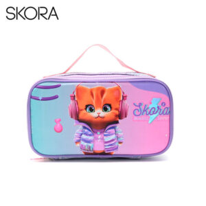 MD43145 - CARTUCHERA RECTANGULAR CON SOLAPA 2 CIERRES THINK HAPPY PETS FLAMA 23 X 13 X 8 CM