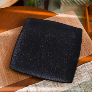 AA1449 PLATO CERAMICA CUADRADO 10" NEGRO