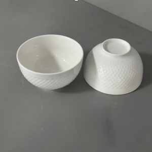 AA1509 BOWL CERAMICA BLANCO CON PUNTITOS