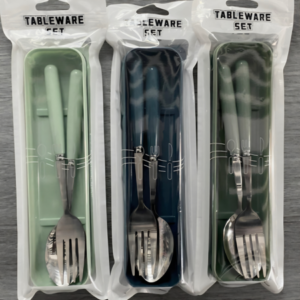 AA1528 SET CUBIERTOS DE VIAJE MANGO LISO