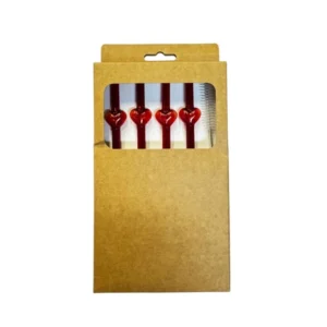 SORBETES DE VIDRIO ROJO CON CORAZONS X 4 2025080815182 + 1 LIMPIADOR