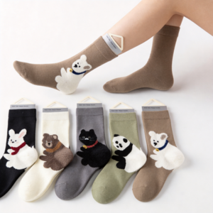 AA0769 MEDIAS LARGA ALGODON ANIMALES X 10