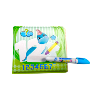AA1253 LIBRO PARA BAÑERA DINO Y NUMERO CON LAPIZ