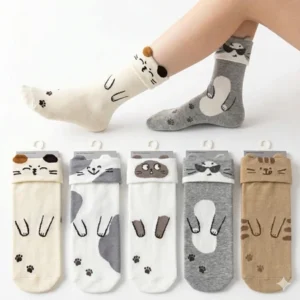 AA0884 MEDIAS DE ALGODON CUTE CAT X 10