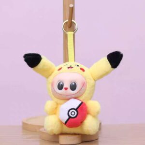 LLAVERO LABUBU CON DISFRAZ PIKACHU