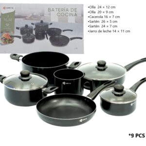 SET DE OLLA ANTIADHERENTE 9 PCS ORYX