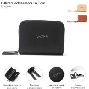 MD39861 - Billetera Doble Cierre Rif 13x10 Cm