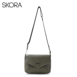 MD43586 - BANDOLERA FLORIDA CON TAPA EN PUNTA 24 X 18 X 8 CM