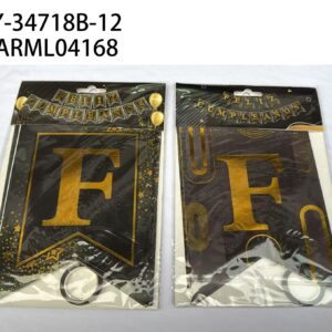 CARTEL NEGRO DORADO YY-34718B-12-300