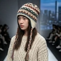 Gorro tejido estilo Fair Isle vintage Surtido
