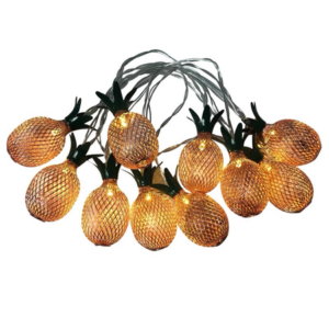 MT08509 GUIRNALDA DE METAL LUCES LED CON DISEÑO DE ANANÁ X10