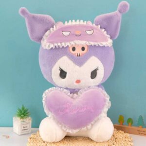 Peluche kuromi con forma de corazón 45cm