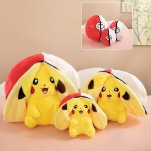 PIKACHU EN POKEBOLA ROJO 20CM
