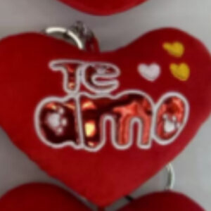 Llavero corazón Te Amo con hearts dorados 10cm