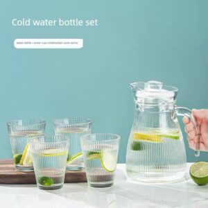 Juego de Jarra de vidrio 1 Jarra + 4 vasos 1000 ml + 225 ml